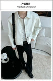 Riolio American Street High-end Coat Trendy Leather Jacket Korean Elegant 2025 Spring Men's New PU Lapel Slim Loose Jacket Aesthetic