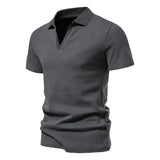 Riolio New Men's V-neck TShirt Slim Fit Cotton Short Sleeve Casual T-Shirt Jogger Mens Lightweight Loose Summer Tops