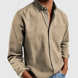 Riolio Vintage Green Mens Dress Shirts Brand New Long Sleeve Slim Fit Shirt Men Casual Button Down Top Shirt Male Chemise Homme