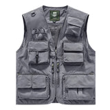 Riolio Outdoor Casual Fishing Vest Photography Spring and Autumn Men's Vest Multi-Pocket Tooling Quick-Drying Vest Cotton Workwear