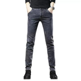 Riolio  Spring and Autumn New Fashion Trendy Solid Color Straight Leg Stretch Slim Fit Men's Casual Breathable High Quality Denim Jeans