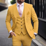 Riolio  Pink Luxury Men Suits Terno Slim fit 3 Piece Jacket Pant With Vest Groom Wedding Tuxedo Costume Homme Formal Occasion Terno