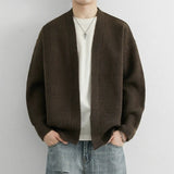 Riolio  American Retro Cardigan Coats Light Luxury Knitted Long Sleeve Men Sweater Jackets Winter Leisure Premium Quality Knitwear M-3XL