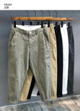 Riolio Autumn Winter Men's Korean Fashion Casual Thin Small Straight Leg Korean Loose Crop Pants Comfortable Versatile Pants