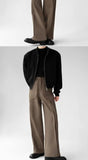Riolio Korean Elegant Pants Fake Pocket Decoration Wide-leg Pants Autumn New American Style Design Sense Spliced Straight Suit Trousers