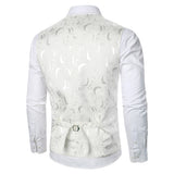 Riolio Men Suit Vest Coat Roses Pattern Bright Jacquard Fabric Party Luxury Design Causal Fashion Slim Fit Men Suit Vest Coat