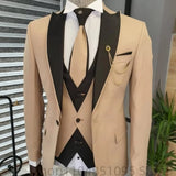 Riolio  Men's Solid Slim Fit 3-Piece Business Suit Set with Blazer Vest And Pant for Wedding Party Luxury Fashion Tuxedo