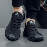 Riolio  Men's Sports Shoes Casual Shoes Round Toe Flat Heel Fly Fabric Upper Breathable Soft Sole Comfortable Lace-up Running Shoes