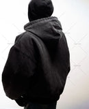 Riolio High Street Trendy Brand Streetwear Harajuku Retro Embroidery Splash Ink Wash Denim Jacket Men Hip Hop Casual Hooded Coat