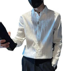 Riolio  Mens Long Sleeve Shirts Solid Color Casual Loose Fit Spring Summer Oversized Minimalist Top Breathable Comfortable Daily Wear