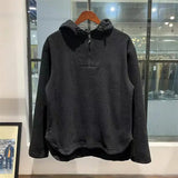 Riolio Double-sided Fleece Hoody Warm Loose Hooded Sweatshirt Men American Style High-end Retro Half Zipper Jacket Aesthetic