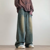 Riolio  Distressed Vintage Blue Jeans Pants Men Wide-leg Denim Trousers Male Oversize Streetwear Fashion Casual Baggy Straight Jeans