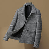 Riolio High Quality Autumn and Winter New Fashion Woolen Lapel Jacket Fashionable Fat Men Plus Fat Plus Loose Short Clip Thick Coat Men