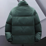 Riolio Simple Parks High-end Cotton Jacket Men Women Autumn and Winter Casual Loose Down Jacket Youth Stand Up Collar Couple Jacket