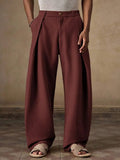 Riolio  Mens Casual Loose Pleated Wide Leg Chino Pants For Summer Autumn Daily Wear