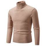 Riolio Winter High Neck Thick Warm Sweater Men Turtleneck Brand Mens Sweaters Slim Fit Pullover Men Knitwear Male Double Collar