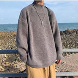 Riolio  Autumn and Winter Korean Men's Sweater Loose Fashion Lazy Pullover Long Sleeve Knitted Sweater New Style