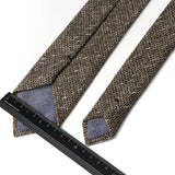 Riolio  Winter Daily Men's Women's 7cm Wool Tie Black Herringbone Brown Stripe Necktie Wedding Party Business Office Gifts Accessories