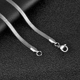 Riolio Classic Stainless Steel Flat Chain Necklace Herringbone Snake Chain For Men Women Chokers Clavicle Necklace Jewelry Gift