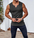 Riolio Summer new men V-neck Vest gym Tank top Men Fitness sleeveless shirt Exercise Sports Undershirt Gyms train vest