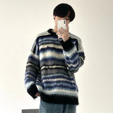 Riolio FALL OUTFIT MEN Striped Men's Knitted Sweater Men Top Harajuku Pullovers Sweaters and Jumpers Male Hip Hop Retro Japanese Streetwear