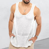 Riolio  Summer Men Sleeveless Shirt Bodybuilding Gym Tank Top Man Basketball Knitted Tops Slim Casual Vest Sport Singlets Male Clothing