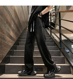 Riolio  New Straight Jeans men Elastic waist Spring New Vintage Casual Baggy Jeans Korean Youth Trousers Classic Wide Leg Denim Pants