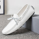 Riolio  Spring Luxury Brand Loafers Soft Sole White Casual Shoes Designer Soft Leather Versatile Fashion Business Driving Leather Shoes