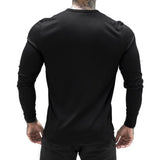 Riolio New Man Fashion T Shirt Casual Fashion Plain Color Long sleeve High Quality Slim Polo Shirt Men Gym Fitness T-shirt