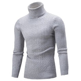 Riolio Autumn Winter Men's Warm Sweater Long Sleeve Turtleneck Sweater Retro Knitted Sweater Pullover Sweater