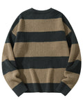 Riolio  New Loose Bottoming Sweater Casual Versatile Striped Pullover Men's Round Neck Sweater