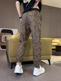 Riolio  New Men Summer Thin Jacquard Trendy and Fashionable Straight-leg Pants
