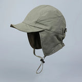 Riolio  Men And Women Winter Warm Ear Protection Hat with Lining And Drawstring Cap Soft Plush Hat for Cold Weather Outdoor Skiing
