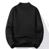 Riolio Men's Pullover Soft Sweater Winter Velvet Shirts Brand Clothing Knitted Fleece Warm Cold Blouse Slim Fit Bottom Shirts