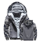 Riolio Winter Jacket Men Warm Coat Thick Fleece Male Zipper Hooded Jackets Casual Hooded Sportswear Outerwear Long Sleeves Sports Hoody