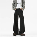 Riolio  Pink Straight Leg Denim Pants Unisex Gender Neutral Jeans Urban Street Style Fashion Trendy Casual Wear Comfortable 2025 New