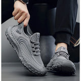 Riolio  Men's Sports Shoes Casual Shoes Round Toe Flat Heel Fly Fabric Upper Breathable Soft Sole Comfortable Lace-up Running Shoes