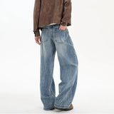 Riolio Men's Denim Pants hip hop jean Classic Blue Washed Male Jeans Straight Casual Menwear Loose Wide Leg Trousers 2025 New Fashion