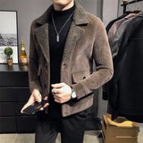 Riolio Winter Warm Fleece Jacket Men's New Fashion Solid Color Casual Thick Coat High-quality Fashion Men's Clothing Slim Woolen Coat