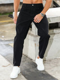 Riolio  Men's black casual pants, loose, comfortable and versatile trousers, suitable for daily commute, sports and fashion.