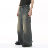 Riolio New Men's Baggy Straight Leg Wide Leg Jeans Male Fashion Vintage Wash Casual Denim Pants Youth Popular Brand Streetwear Trousers