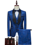 Riolio  Luxurious Patterned Suit Set 3 Pieces For Men High Quality Man Suits Wedding Groom Sets Plus Size Long Sleeved Tuxedo On Sale