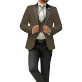 Riolio  Men's 3 Piece Tuxedo Suit Set with Shawl Lapel Blazer Vest And Pants High Quality Regular Fit for Wedding Business Prom