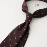 Riolio  Handmade 8cm Dots Striped Neckties Business Formal Dress Professional Men's Silk Ties Wedding Party Suit Cravat Brown Neck Tie