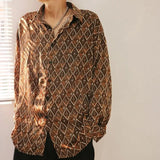 Riolio  Men's Retro Baroque Shirt American Shirt