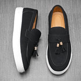 Riolio  Luxury Dress Shoes for Men Comfy Brand Gentleman Tasseled Loafers Outdoor Shoes Leisure Walk Male Moccasins Suede Leather Man