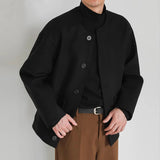 Riolio  Double-Sided Casual Jacket Design-Sense Collarless Loose Fitted Wool Coat
