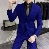 Riolio  Groom's Wedding Dress ( Jacket + Vest + Pants ) High End Brand Solid Color Men's Casual Business Office Formal Suit 3Pcs Sets
