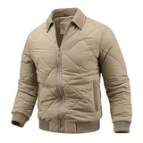 Riolio  Winter Retro Quilted Jacket Men's Stand Collar Cotton Padded Coat Liner Lightweight and Casual Loose Outwear High-quality jacket