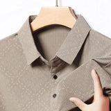 Riolio  Short-sleeved Lapel T-shirt for Middle Aged and Elderly Summer Thin Casual Men's Loose Half Sleeved Polo Shirt Large Size